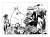 Moomin Postcard Black & White - Moominmamma And Fillyjonk