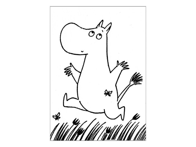 Moomin Postcard Black And White - Moomintroll