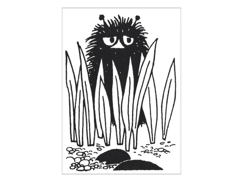 Moomin Postcard Simple Black And White Stinky