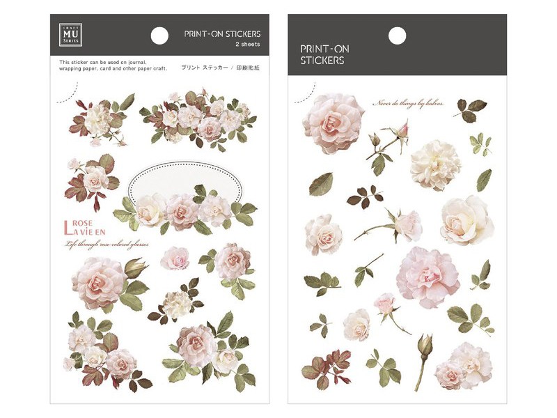 MU Craft Print-On siirtokuvat, Kukkasarja - Klassinen Ruusu