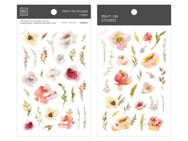 MU Print-On Transfer Stickers 073 - Pink Peony