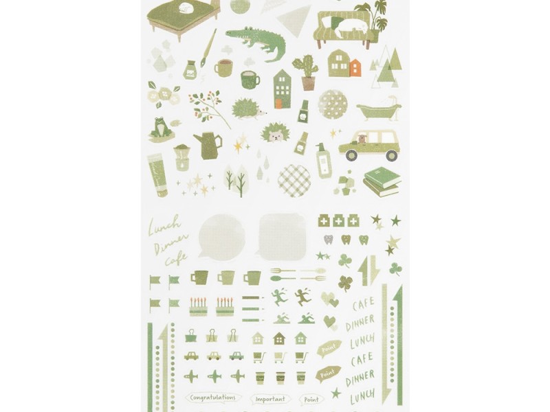 Midori Planner Sticker Color - Moss Green