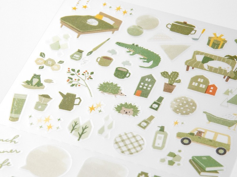 Midori Planner Sticker Color - Moss Green