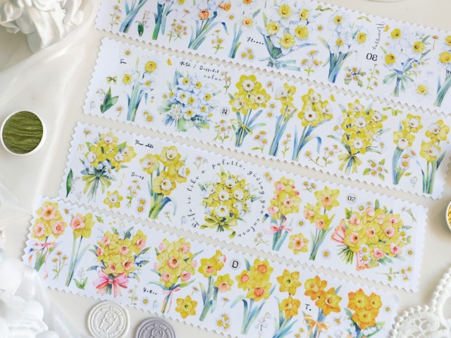 Luyu Studio Botanical Washi Tape Sample - Daffodil