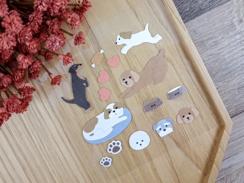 Overlapping Stickers - Many Dogs