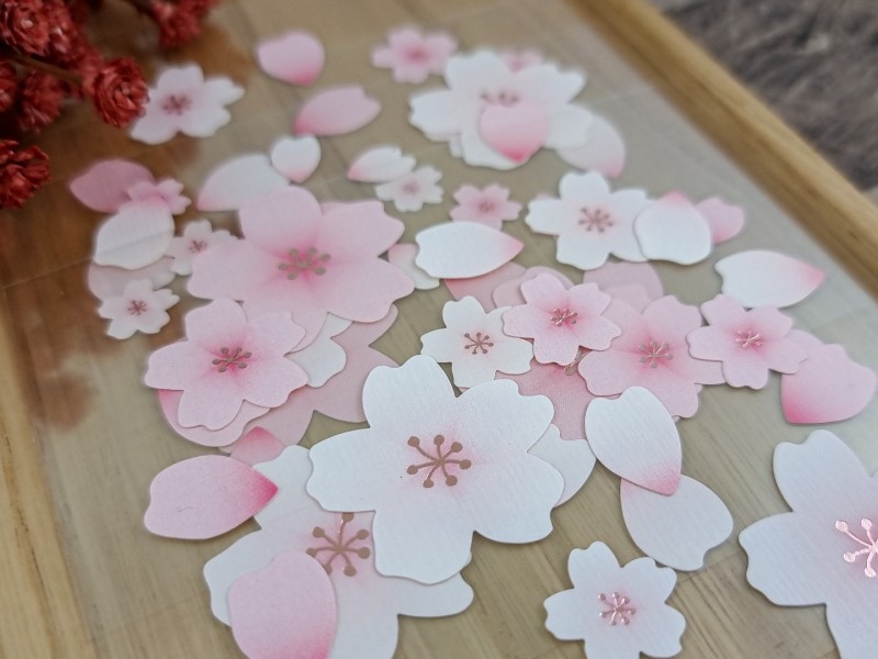 Overlapping Stickers - Cherry Blossom