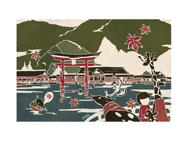 Who Mails Japan Postcard Hiroshima Miyajima