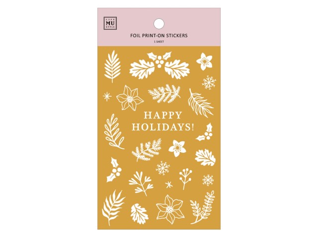 MU Gold Foil Rub-On Stickers Limited Edition - Happy Holidays