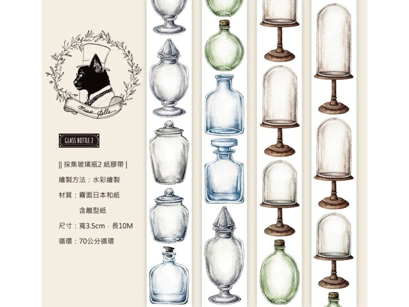 Pre-Order Miao Stelle Washi Tape - Glass Bottle 2