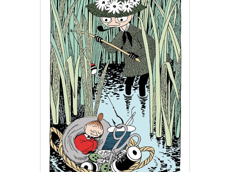 Moomin Postcard - Snufkin And Little My