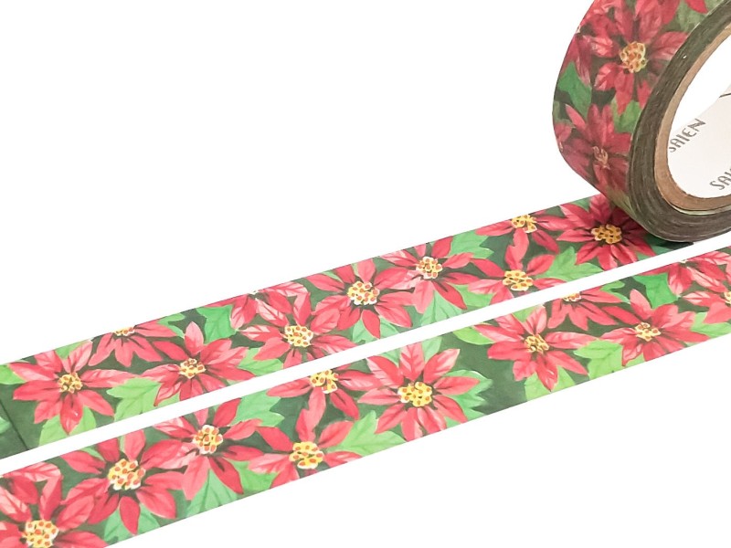 Saien | Washi Tape Floral - Poinsettia