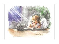 Winter Postcard - Angel And Cat