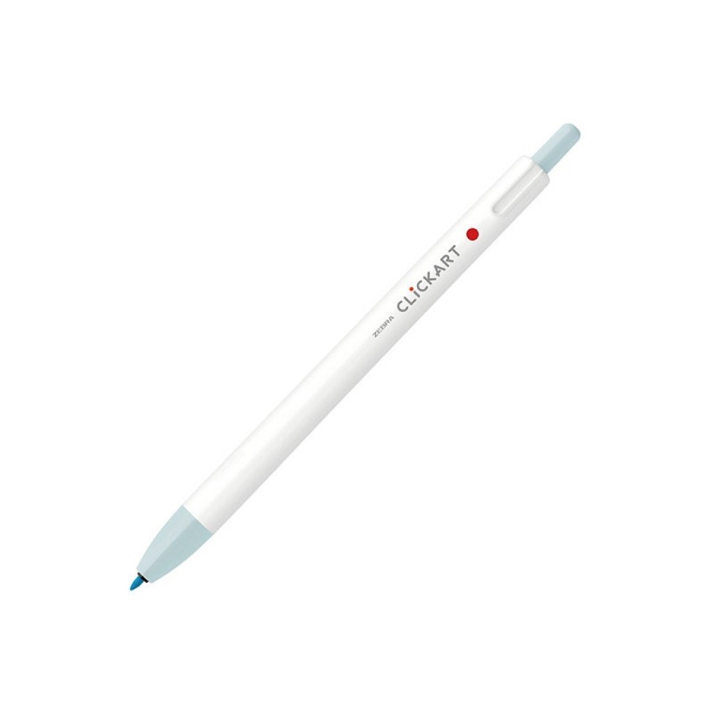 Zebra Clickart Retractable Marker Pen Powder Blue