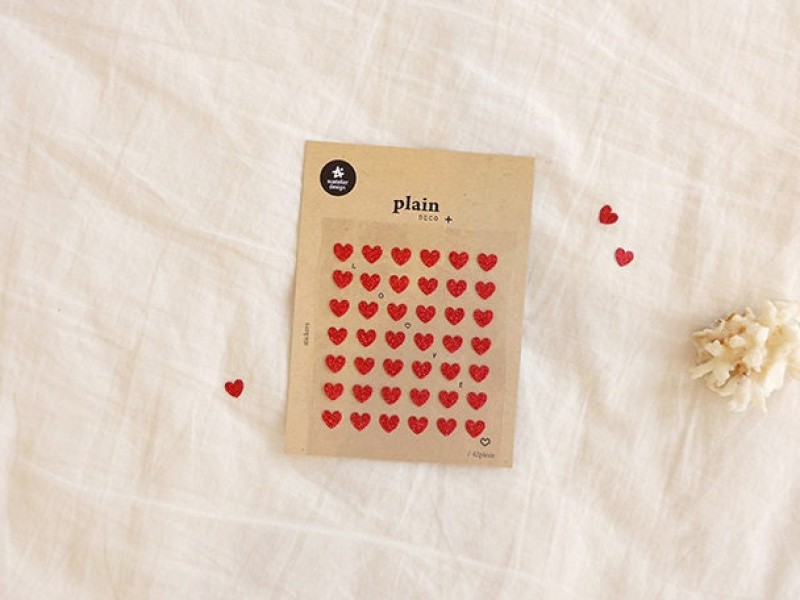 Deco Stickers Plain.14 - Heart Glitter