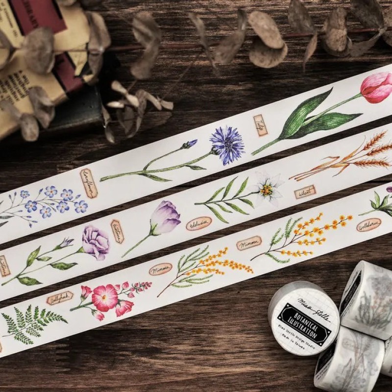 Vintage Botanicals Washi Tape Sticker Set