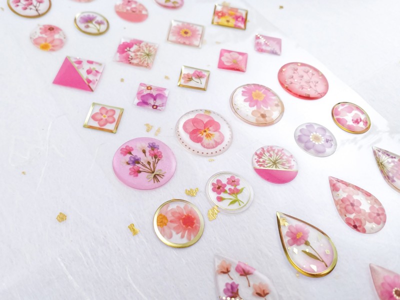Stickers Drop Flower - Pink