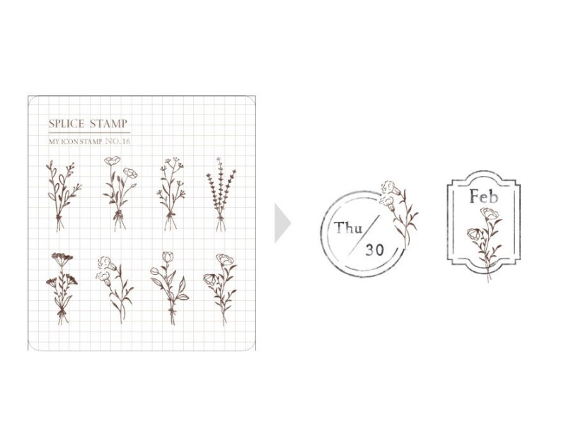MU | Icon Stamp Flower Bouquet - No.16