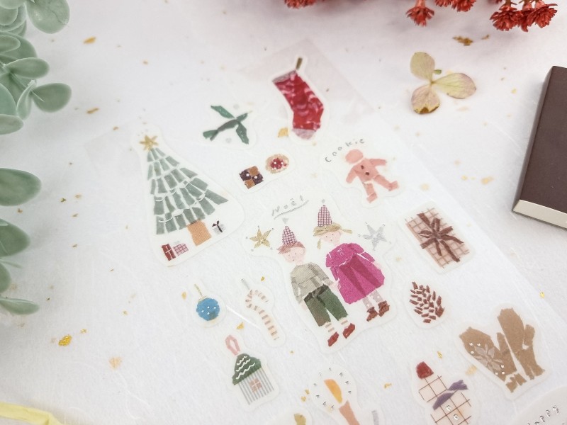 Saien x Miki Tamura | Washi Stickers Chigiri-e Style - Winter