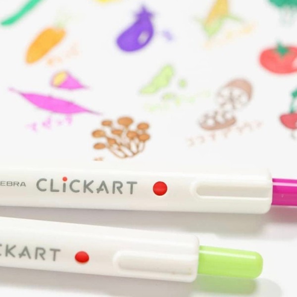 Zebra Clickart Retractable Marker Pen - Lemon - WYSS22-L