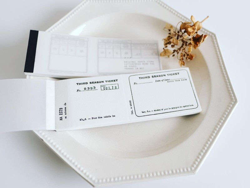 Yohaku Letterpress Notepad M098 - Ticket