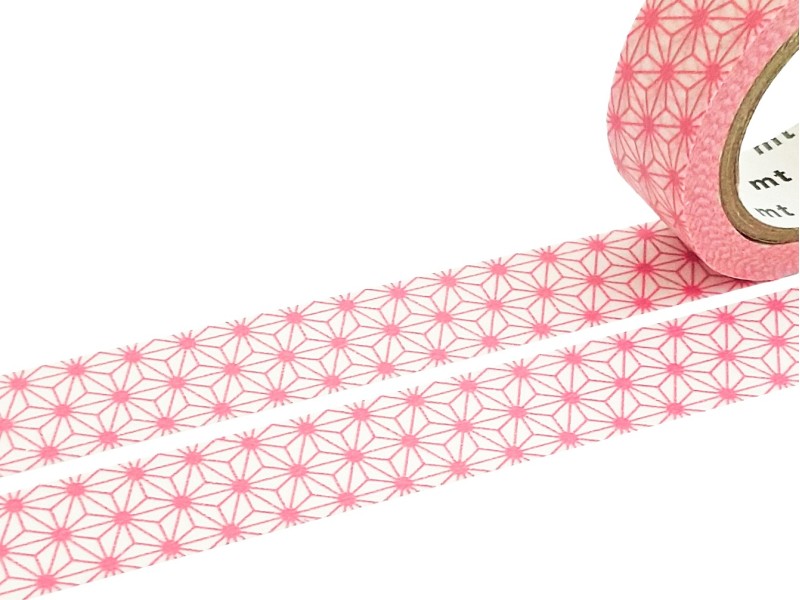 MT 1P Washi Masking Tape Pink Hemp Leaf Asanoha Momo