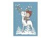 Talvinen Joulupostikortti - Lapsi ja Poro